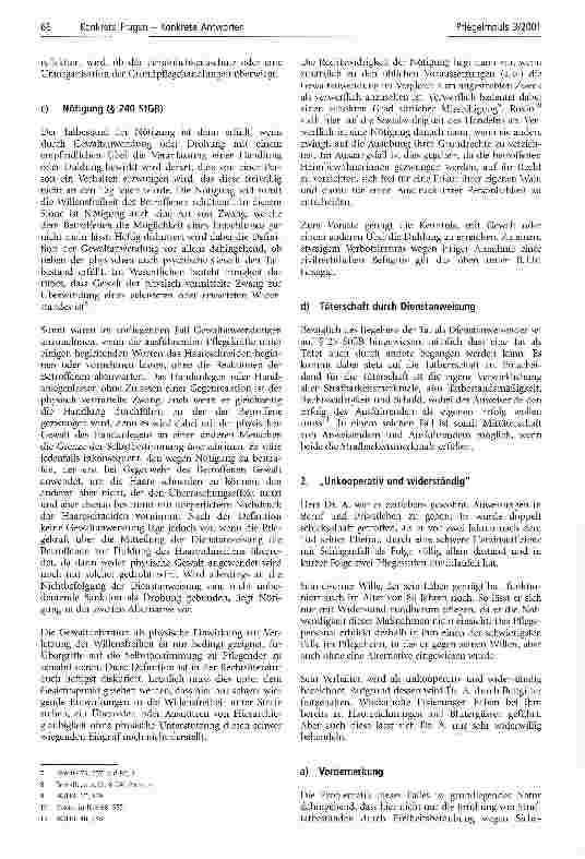 Vorschauseite 3: Übergriffe in die Persönlichkeitsrechte zu Pflegender Erörterung der Strafbarkeit anhand von drei (Grenz-)Fällen