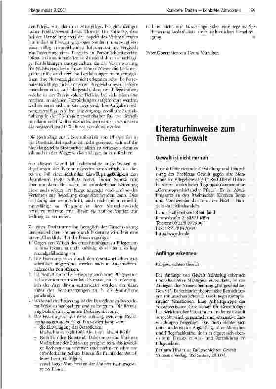 Vorschauseite 6: Übergriffe in die Persönlichkeitsrechte zu Pflegender Erörterung der Strafbarkeit anhand von drei (Grenz-)Fällen
