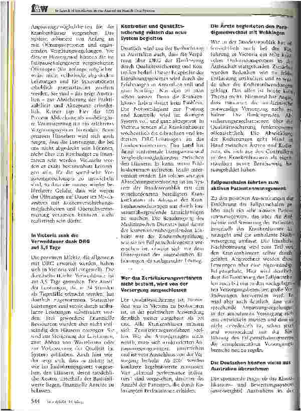 Vorschauseite 3: Das australische DRG-System ist auf Deutschland übertragbar