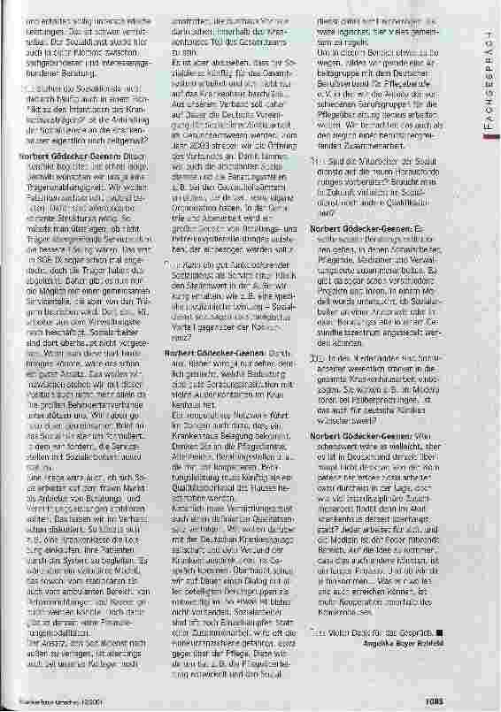 Vorschauseite 3: Vernetzungsarbeit ist unser täglich Brot Krankenhaus-Sozialdienst will mehr Steuerungsaufgaben übernehmen