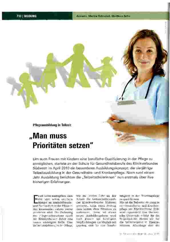 Vorschauseite 1: Man muss Prioritäten setzen