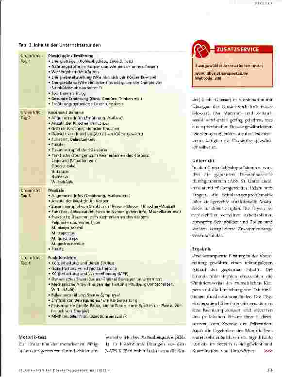 Vorschauseite 4: Von der Schulbank in die angewandte Physiotherapie