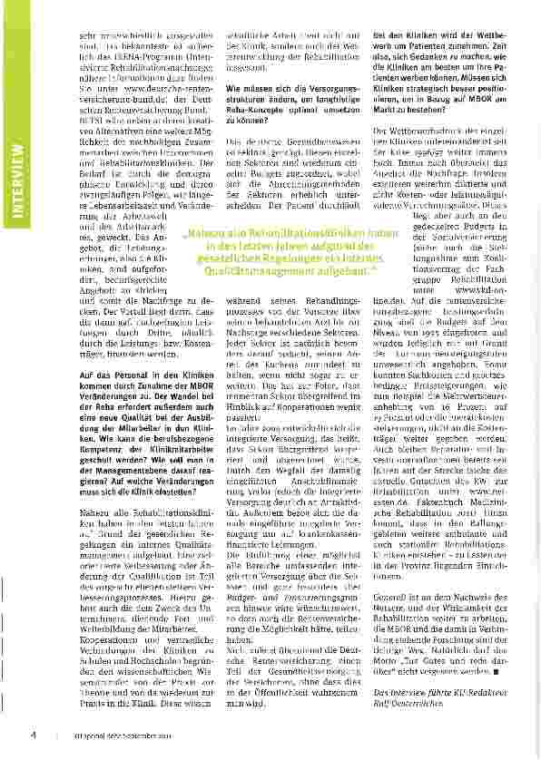 Vorschauseite 3: MBOR in den Reha-Kliniken
