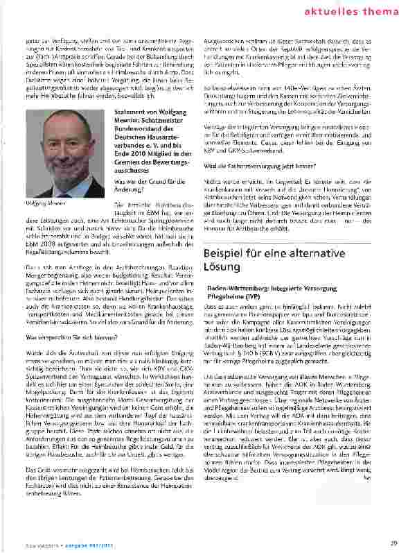 Vorschauseite 2: Neue Vergütungsregelung seit 1. April 2011