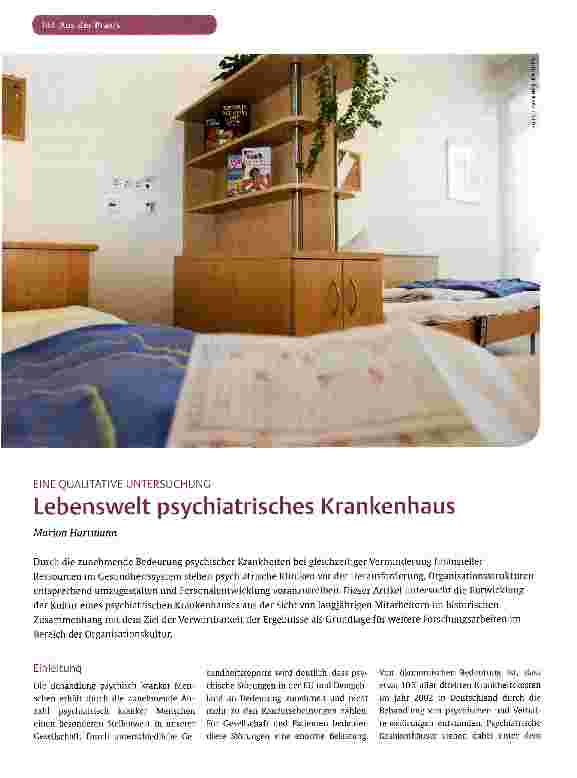 Vorschauseite 1: Lebenswelt psychiatrisches Krankenhaus