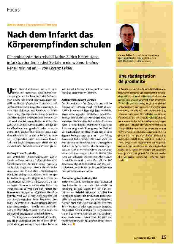 Vorschauseite 1: Nach dem Infarkt das Körperempfinden schulen