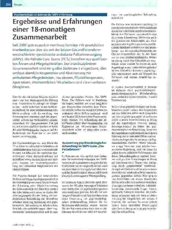 Vorschauseite 1: Ergebnisse und Erfahrungen einer 18-monatigen Zusammenarbeit