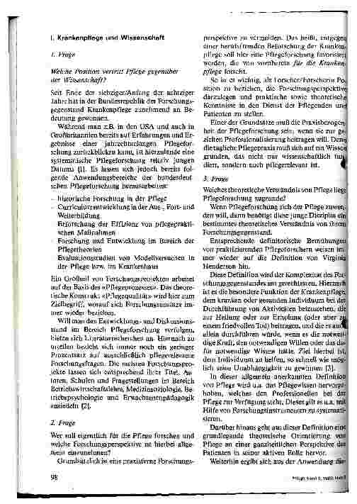 Vorschauseite 2: Grundsatzpapier zur Konzeption praxisbezogener Pflegeforschung
