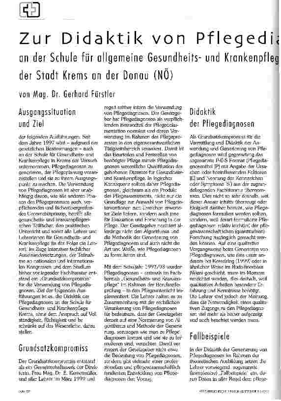 Vorschauseite 1: Zur Didaktik von Pflegediagnosen