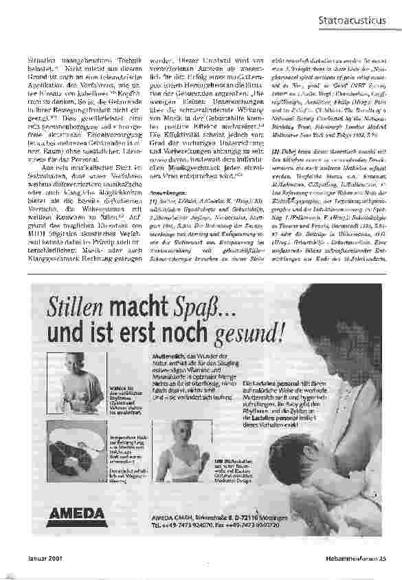 Vorschauseite 2: STATOACUSTICUSERÖFFNET EIN KÜNSTLERISCHES EXPERIMENT PERSPEKTIVEN FÜR DIE GEBURTSHILFE