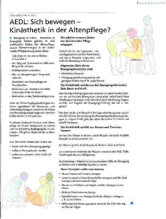 Vorschauseite 1: AEDL: Sich bewegen - Kinästhetik in der Altenpflege?