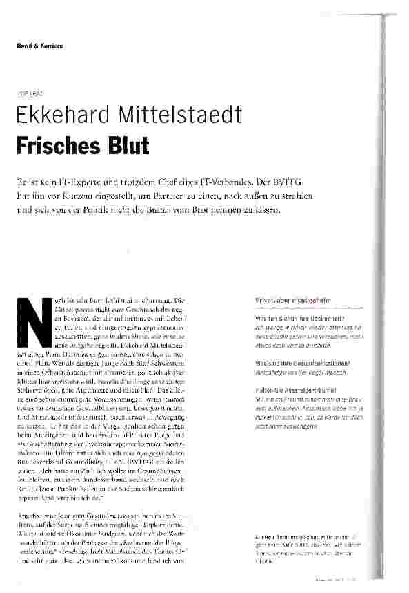 Vorschauseite 1: Ekkehard Mittelstaedt Frisches Blut