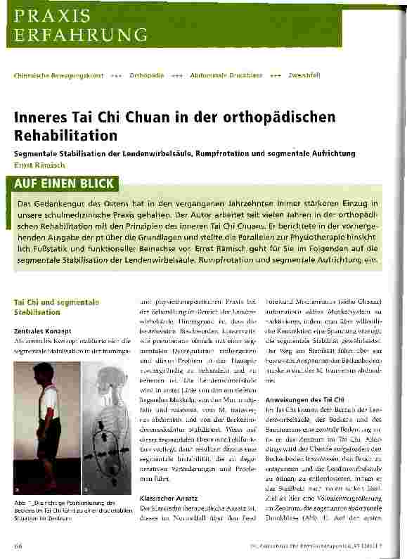 Vorschauseite 1: Inneres Tai Chi Chuan in der orthopädischen Rehabilitation