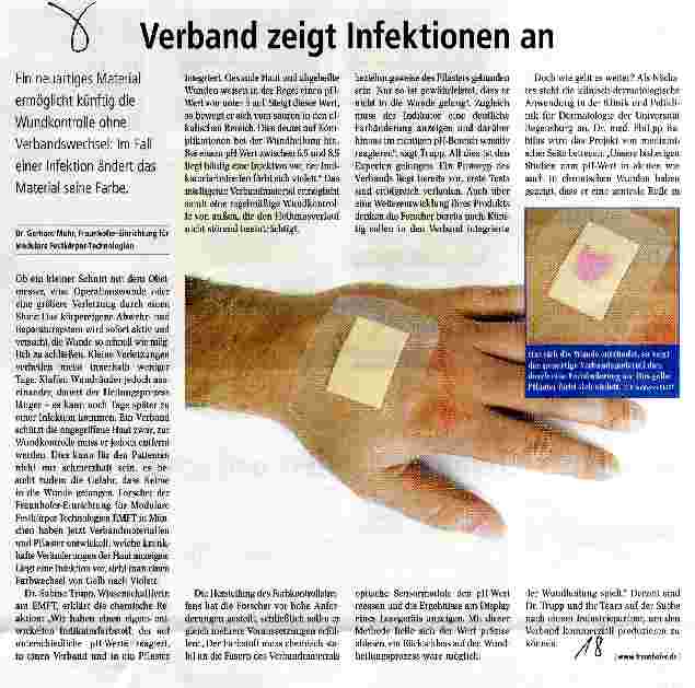 Vorschauseite 1: Verband zeigt Infektionen an
