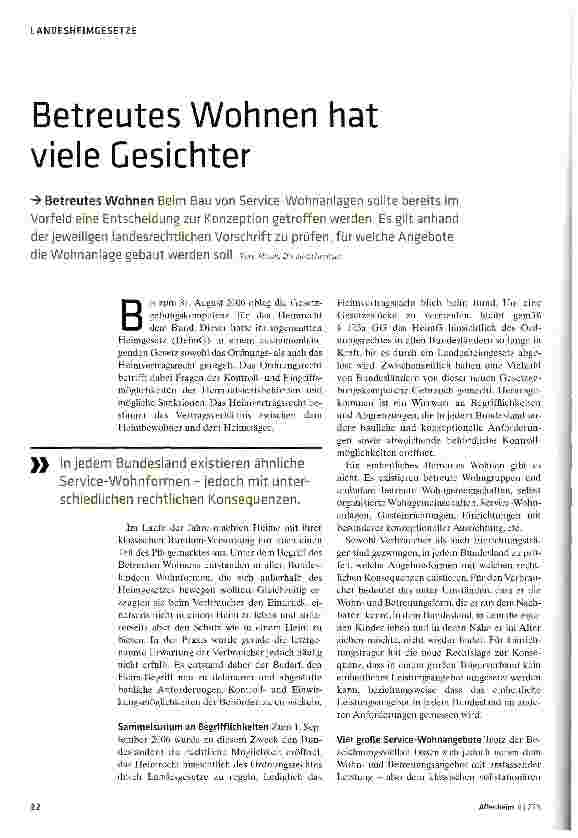Vorschauseite 1: Betreutes Wohnen hat viele Gesichter