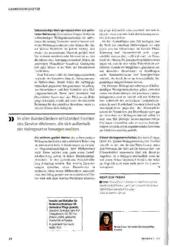 Vorschauseite 3: Betreutes Wohnen hat viele Gesichter