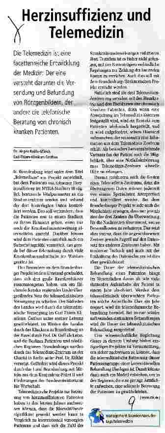 Vorschauseite 1: Herzinsuffizienz und Telemedizin