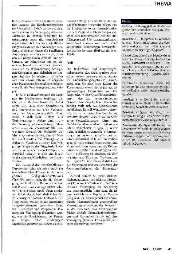 Vorschauseite 3: Die Idee des Memorandums »Kooperation der Gesundheitsberufe«