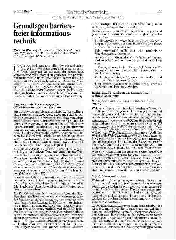 Vorschauseite 1: Grundlagen barrierefreier Informationstechnik