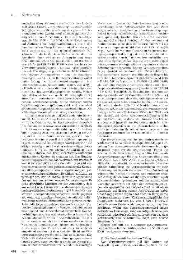 Vorschauseite 2: Rechtsanwaltskosten im personal-vertretungsrechtlichen Beschlussverfahren