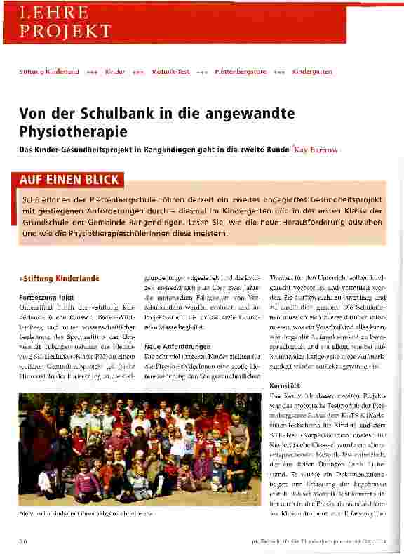 Vorschauseite 1: Von der Schulbank in die angewandte Physiotherapie
