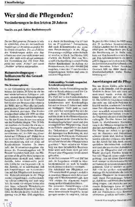 Vorschauseite 1: Wer sind die Pflegenden? - Veränderung in den letzten 20 Jahren