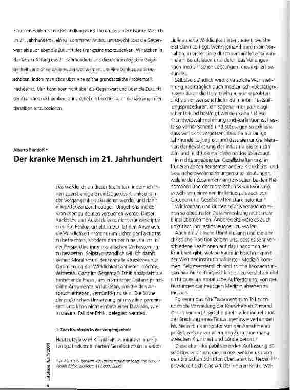 Vorschauseite 1: Der kranke Mensch im 21. Jahrhundert