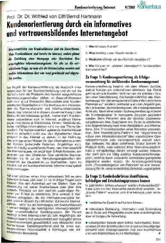 Vorschauseite 1: Kundenorientierung durch ein innovatives und vertrauensbildendes Internetangebot