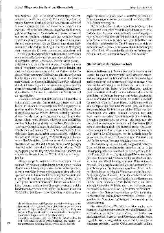 Vorschauseite 3: Pflege zwischen Kunst und Wissenschaft - Berufserfahrung und Probleme ihrer sprachlichen Formulierung in der Pflege