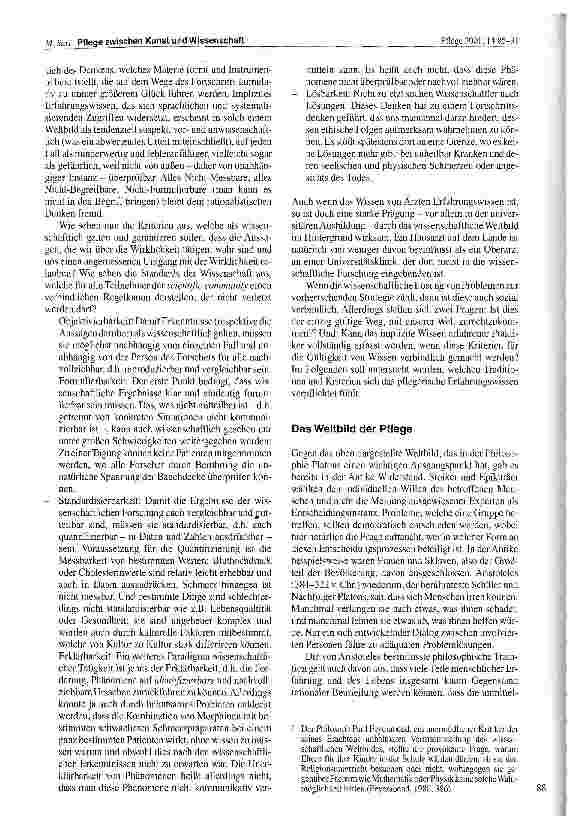 Vorschauseite 4: Pflege zwischen Kunst und Wissenschaft - Berufserfahrung und Probleme ihrer sprachlichen Formulierung in der Pflege