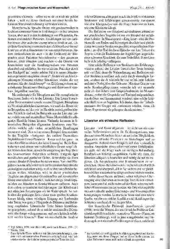 Vorschauseite 6: Pflege zwischen Kunst und Wissenschaft - Berufserfahrung und Probleme ihrer sprachlichen Formulierung in der Pflege
