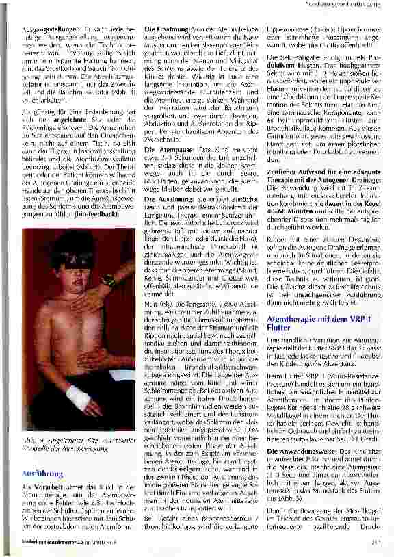 Vorschauseite 3: Physiotherapeutische Maßnahmen bei Kleinund Schulkindern mit primärer ziliarer Dyskinesie (Kartagener-Syndrom)