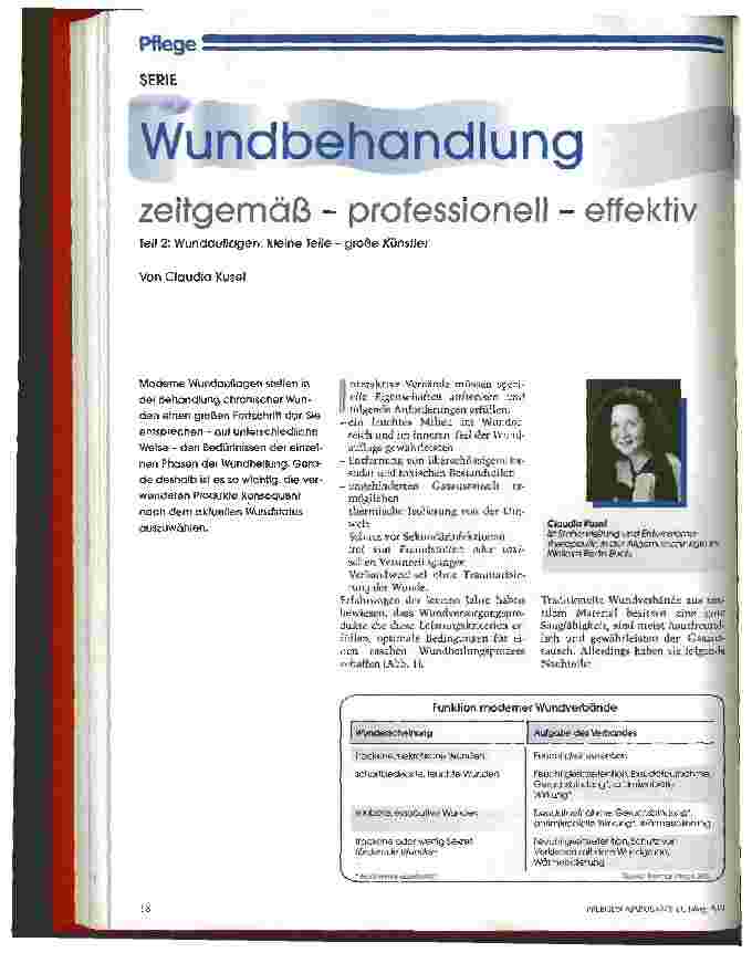 Vorschauseite 1: Wundbehandlung zeitgemäß - professionell - effektiv
