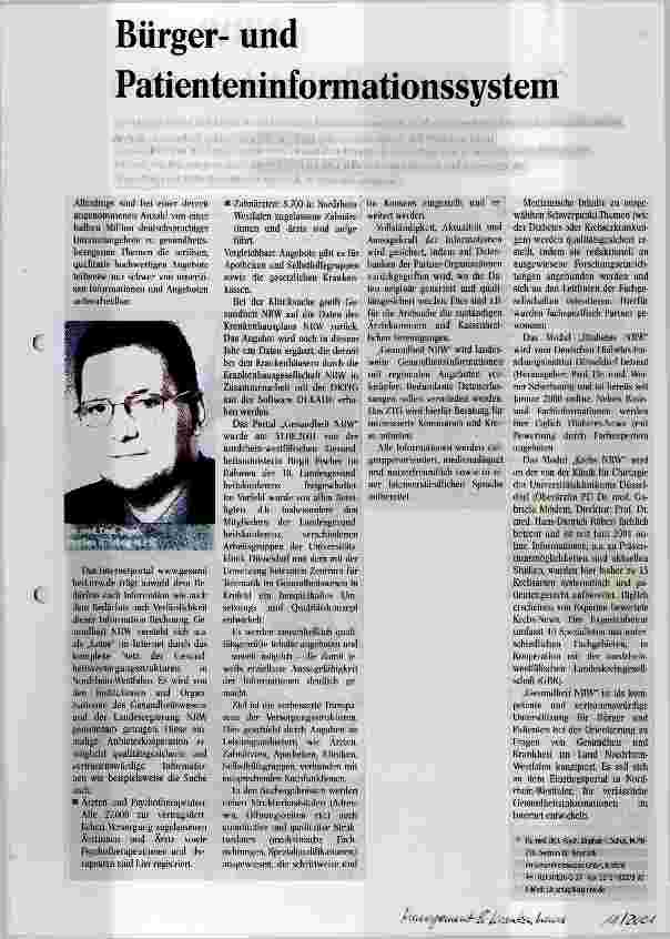 Vorschauseite 1: Bürgerund Patienteninformationssystem