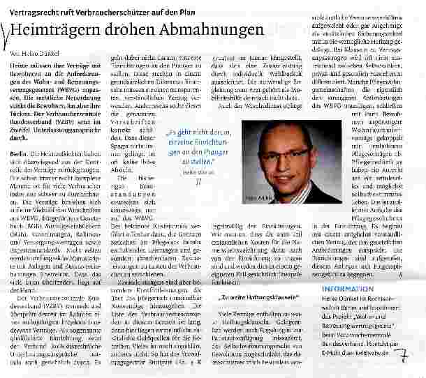 Vorschauseite 1: Heimträgern drohen Abmahnungen