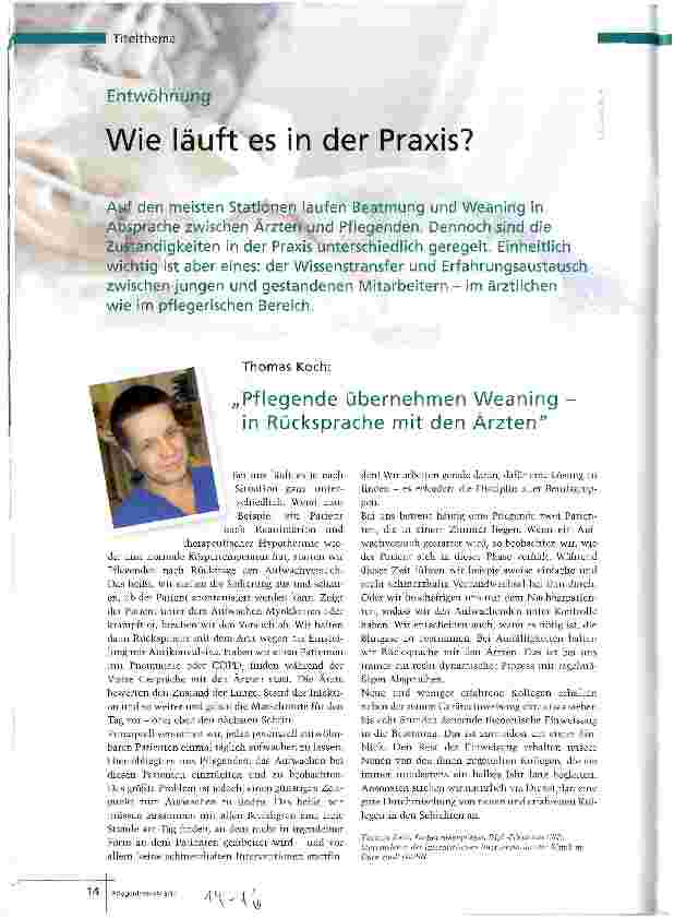 Vorschauseite 1: Wie läuft es in der Praxis?