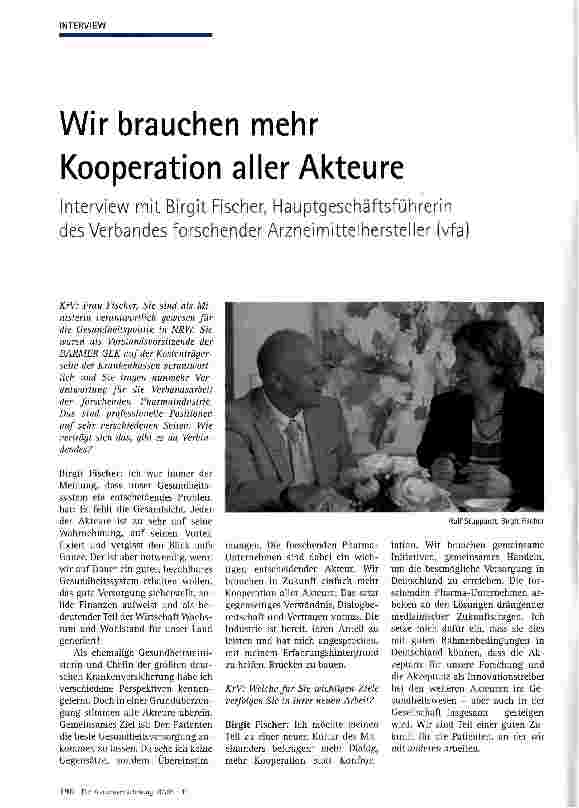 Vorschauseite 1: Wir brauchen mehr Kooperation aller Akteure