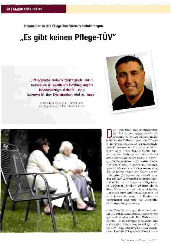Vorschauseite 1: Kommentar zu den Pflege-TransparenzvereinbarungenEs gibt keinen Pflege-TUV
