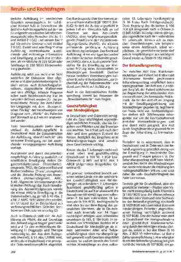 Vorschauseite 2: Aufklärung und Einwilligung bei der Behandlung in Kinderund Jugendheilkunde in Deutschland und Österreich