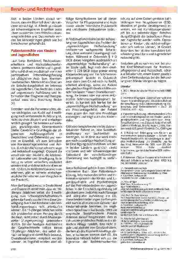 Vorschauseite 4: Aufklärung und Einwilligung bei der Behandlung in Kinderund Jugendheilkunde in Deutschland und Österreich