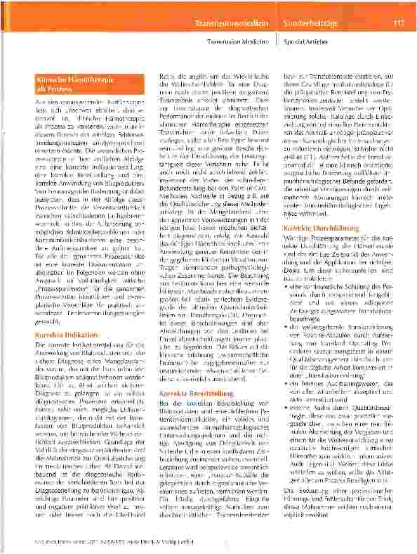 Vorschauseite 6: Maßnahmen zur Fehlervermeidung in der klinischen Hämotherapie