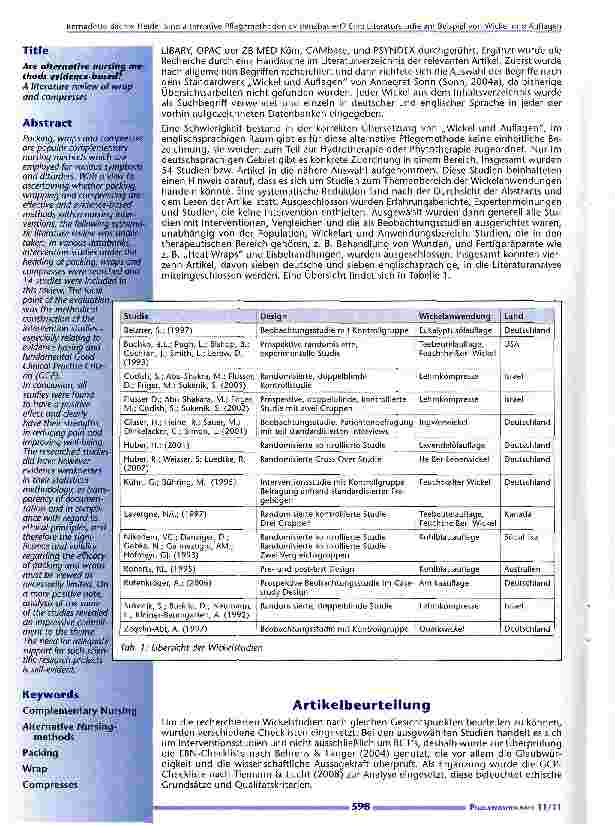 Vorschauseite 2: Sind alternative Pflegemethoden evidenzbasiert?