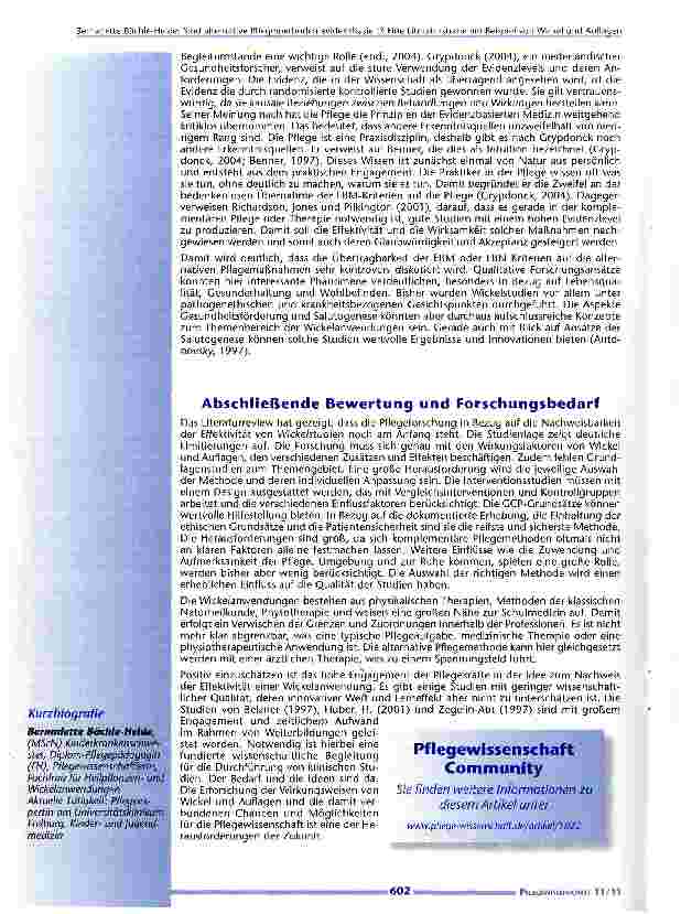 Vorschauseite 6: Sind alternative Pflegemethoden evidenzbasiert?
