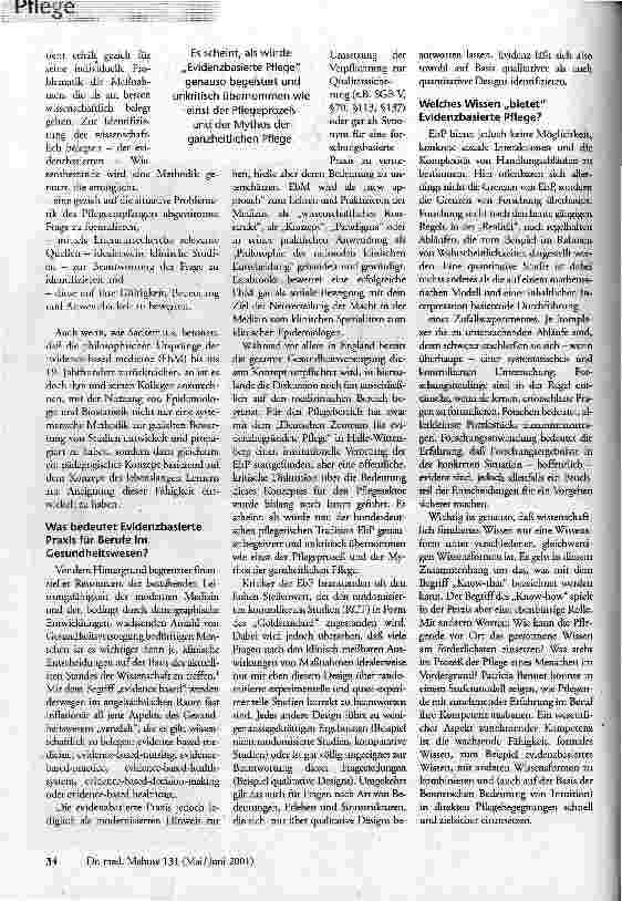 Vorschauseite 2: Evidenzbasierte Pflege Professioneller Pflegen geht nicht?