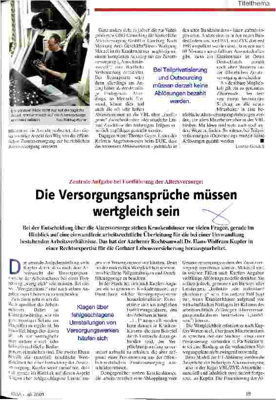Vorschauseite 1: Die Versorgungsansprüche müssen wertgleich sein Zentrale Aufgabe bei Fortführung der Altersvorsorge