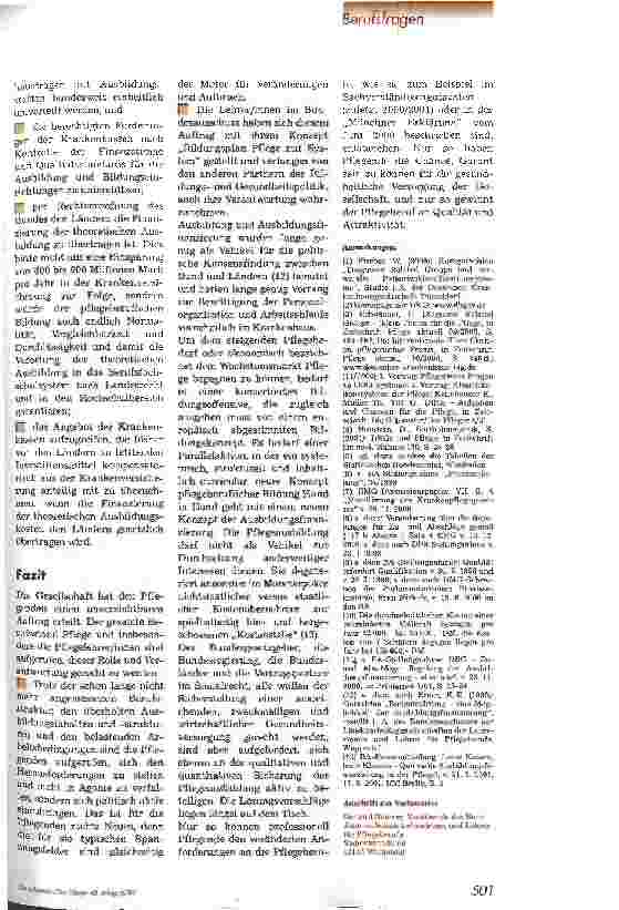 Vorschauseite 4: Finanzierung der Pflegeausbildung - aber wie?