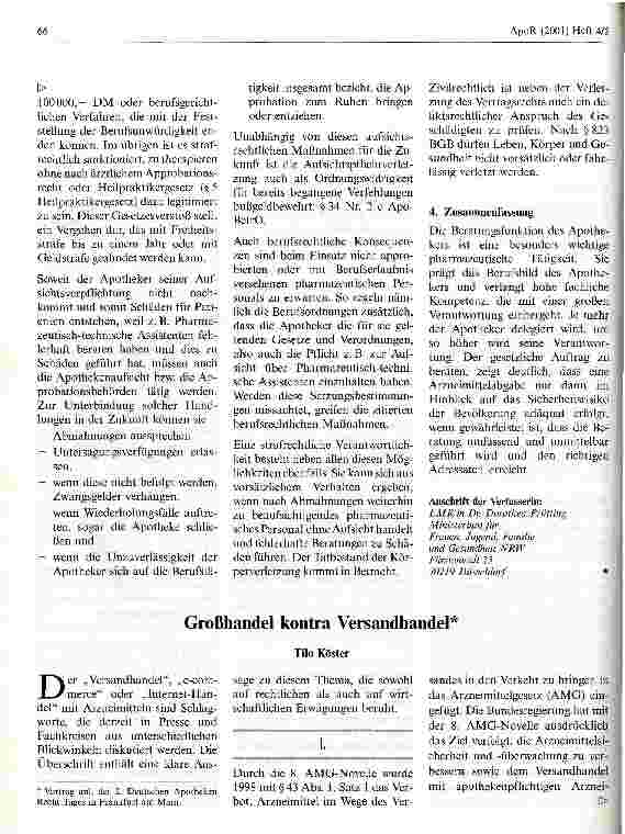 Vorschauseite 1: Großhandel kontra Versandhandel