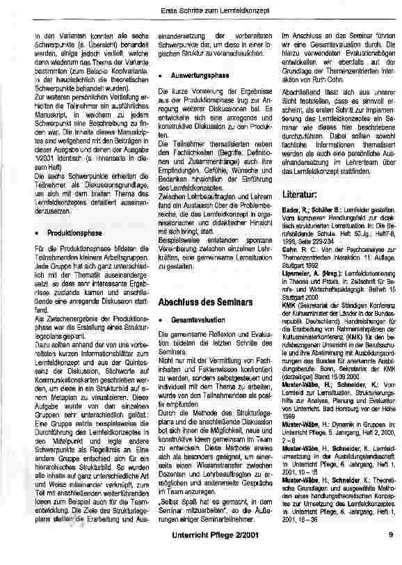 Vorschauseite 3: „Erste Schritte zum Lernfeldkonzept