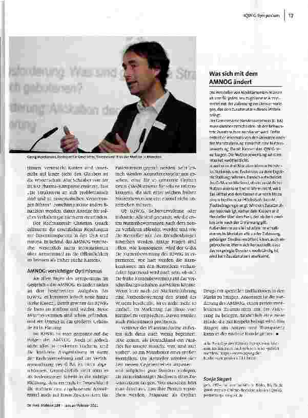 Vorschauseite 2: Die Vertreibung aus dem Pharma-Paradies?Das IOWiG-Herbst-Symposium 2010 und die Diskussion ums AMNOG