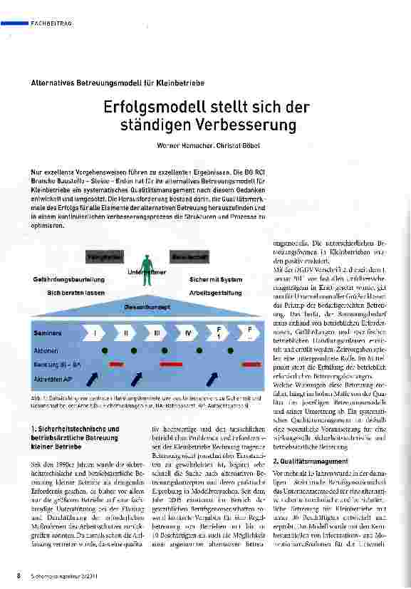 Vorschauseite 1: Erfolgsmodell stellt sich der ständigen Verbesserung